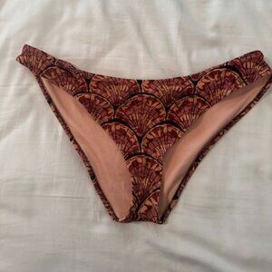 Madewell Bikini Bottom Pink/Coral Print Size L
